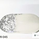 White biscuit coaster with silver flakes